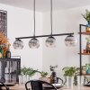 Koyoto Lampadario a sospensione, Lampada a sfera, Lampada a sospensione Chiaro, Grigio fumo, 4-Luci
