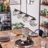 Koyoto Lampadario a sospensione, Lampada a sfera, Lampada a sospensione Chiaro, Grigio fumo, 4-Luci