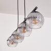 Koyoto Lampadario a sospensione, Lampada a sfera, Lampada a sospensione Chiaro, Grigio fumo, 4-Luci