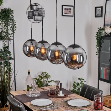 Gastor Lampadario a sospensione, Lampada a sfera, Lampada a sospensione Grigio fumo, 4-Luci Gastor Lampadario a sospensione, Lampada a sfera, Lampada a sospensione Grigio fumo, 4-Luci