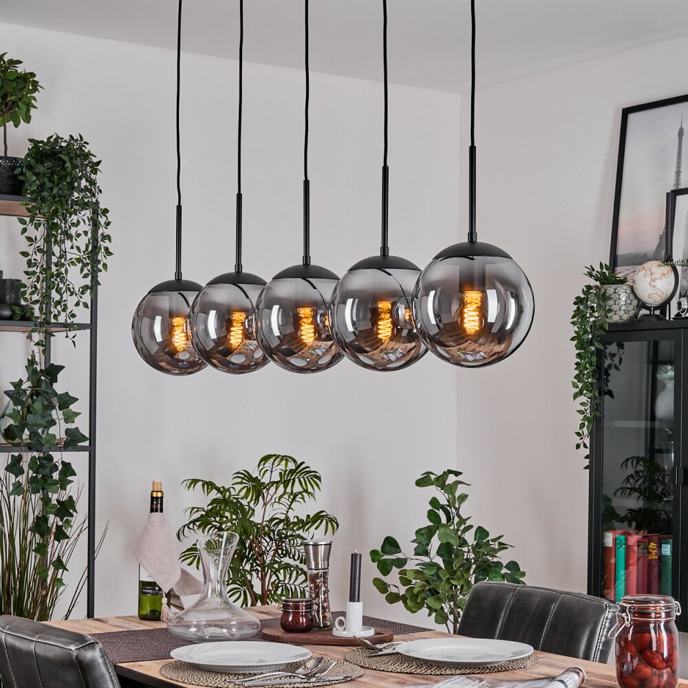 Gastor Lampadario a sospensione, Lampada a sfera, Lampada a sospensione Grigio fumo, 5-Luci