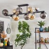 Gastor Plafoniera, Lampada a sfera Ambrato, Chiaro, Grigio fumo, 10-Luci