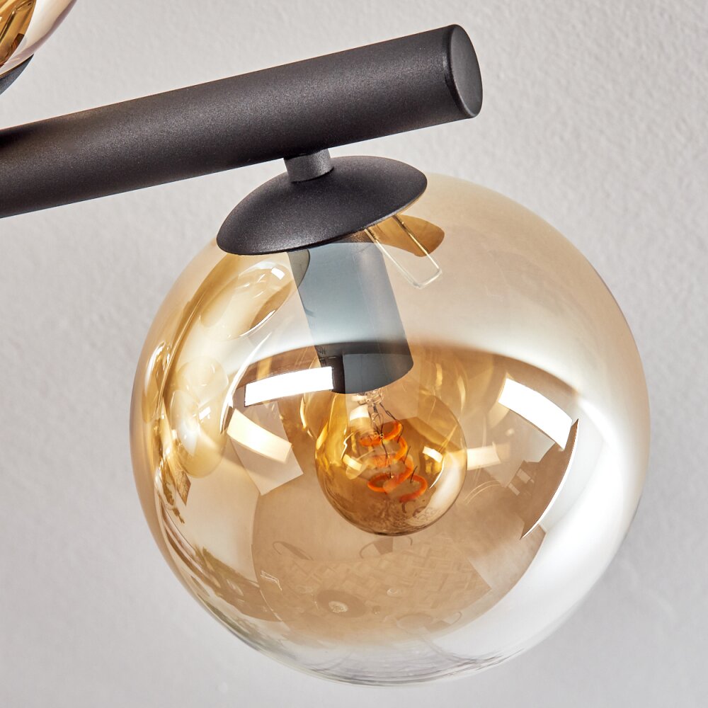 Gastor Plafoniera, Lampada a sfera Ambrato, Chiaro, 10-Luci