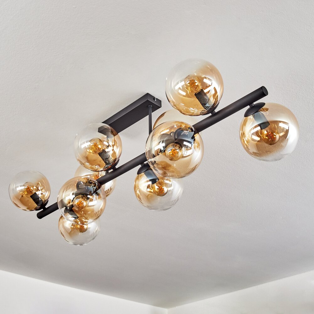 Gastor Plafoniera, Lampada a sfera Ambrato, Chiaro, 10-Luci