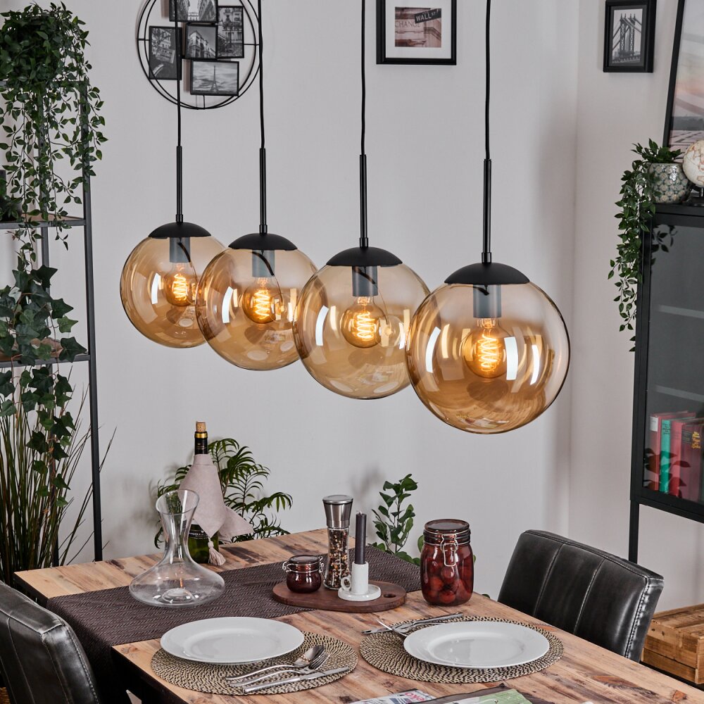 Gastor Lampadario a sospensione, Lampada a sfera, Lampada a sospensione Ambrato, 4-Luci main product photo