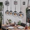 Gastor Lampadario a sospensione, Lampada a sfera, Lampada a sospensione Chiaro, Grigio fumo, 4-Luci