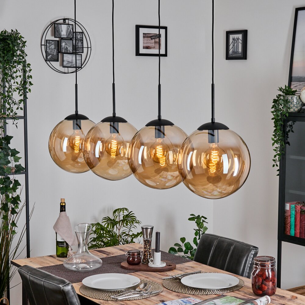 Gastor Lampadario a sospensione, Lampada a sfera, Lampada a sospensione Ambrato, 4-Luci main product photo