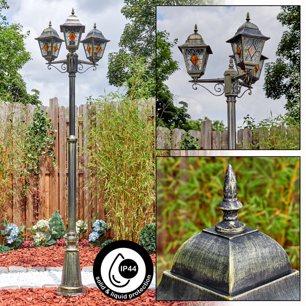 Chatelain Illuminazione esterna, Lampione multibraccia, Illuminazione viale Oro, Nero, 3-Luci main product photo