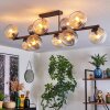 Gastor Plafoniera, Lampada a sfera Ambrato, Chiaro, Grigio fumo, 10-Luci