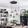 Gastor Lampadario a sospensione, Lampada a sfera, Lampada a sospensione Cromo, Chiaro, Grigio fumo, 5-Luci