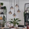 Gastor Lampadario a sospensione, Lampada a sfera, Lampada a sospensione Cromo, Chiaro, Grigio fumo, 5-Luci