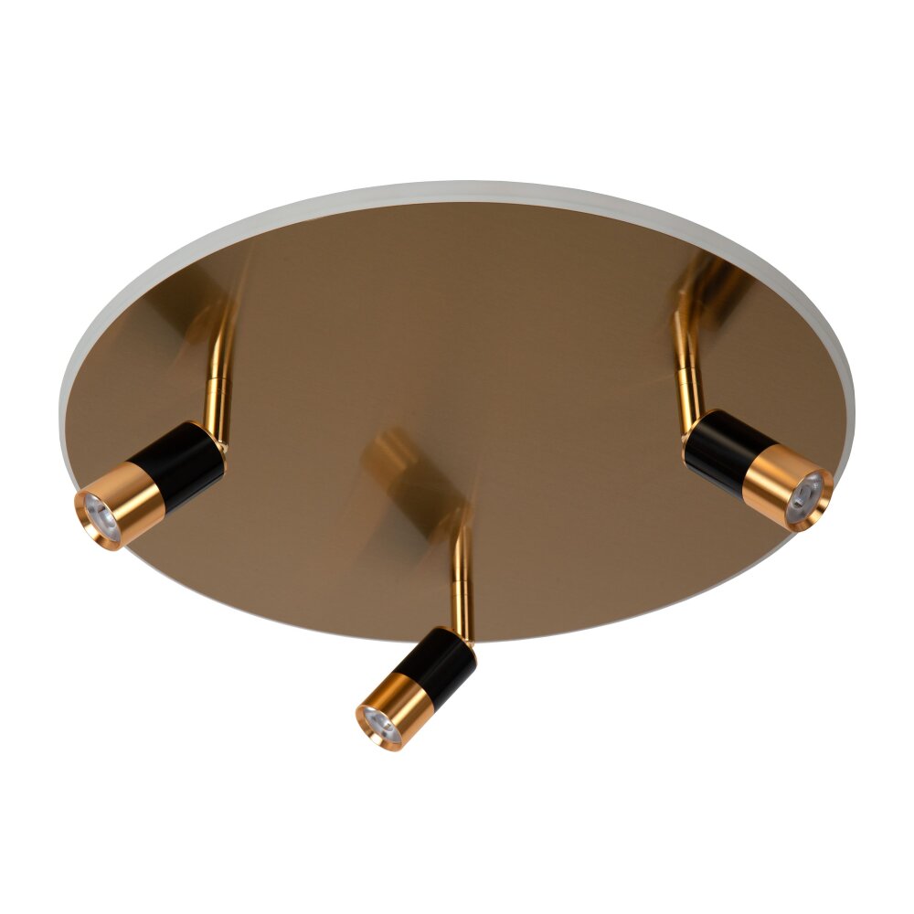Illuminazione Lucide JUBEL Plafoniera LED Ottone, 3-Luci