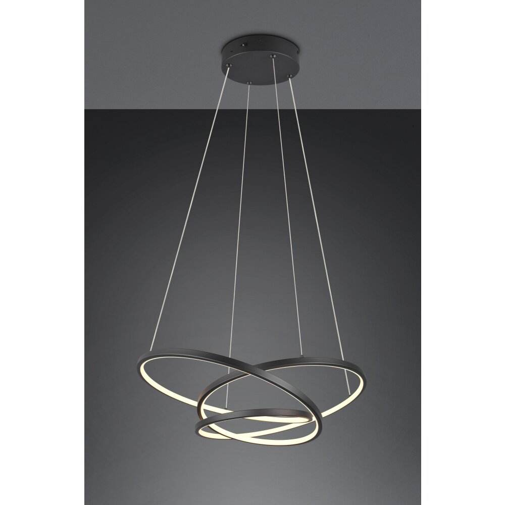 Illuminazione Trio Leuchten Darvin Lampada a sospensione LED Nero, 1-Luce