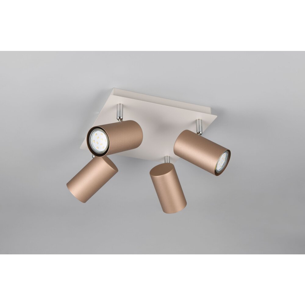 Illuminazione Trio Leuchten Marley Faretto da soffitto Marrone, 4-Luci