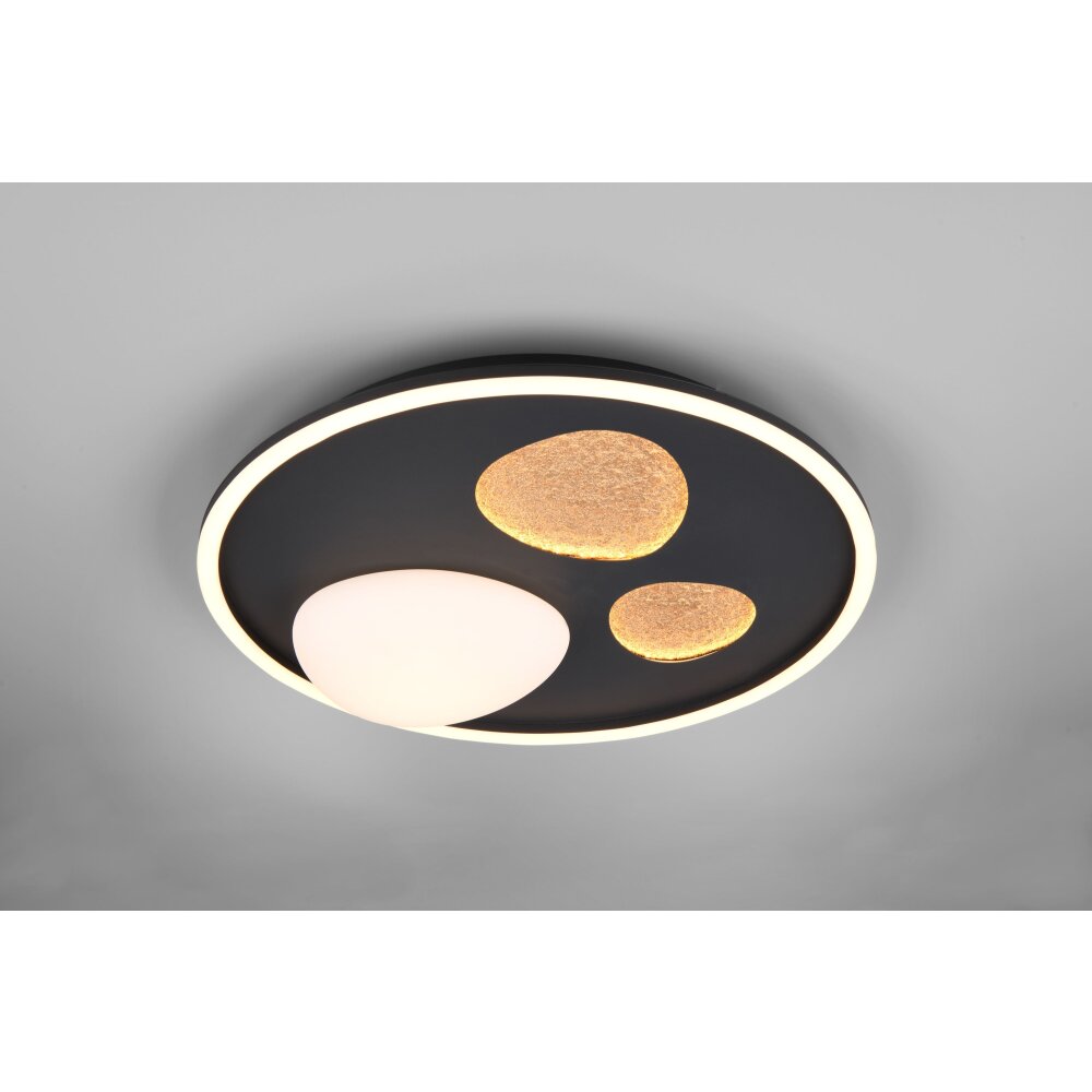 Illuminazione Trio Leuchten Pebble Plafoniera LED Nero, 1-Luce, Telecomando main product photo