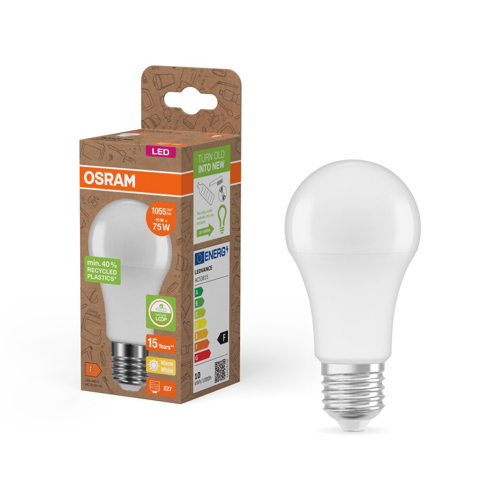 Illuminazione Osram E27 10 Watt Bianco caldo 1055 Lumen main product photo