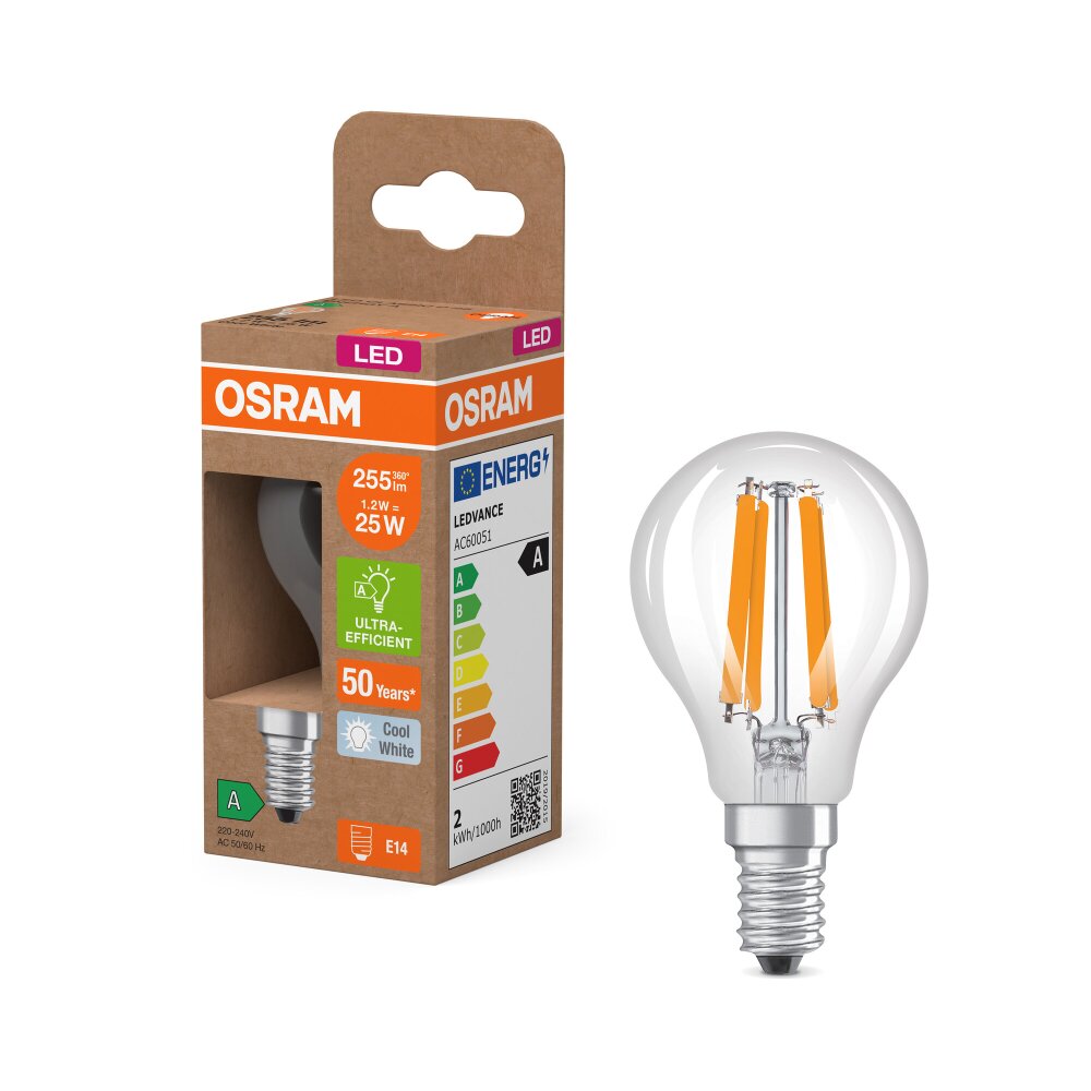 Illuminazione Osram E14 1.2 Watt Bianco neutro 255 Lumen main product photo