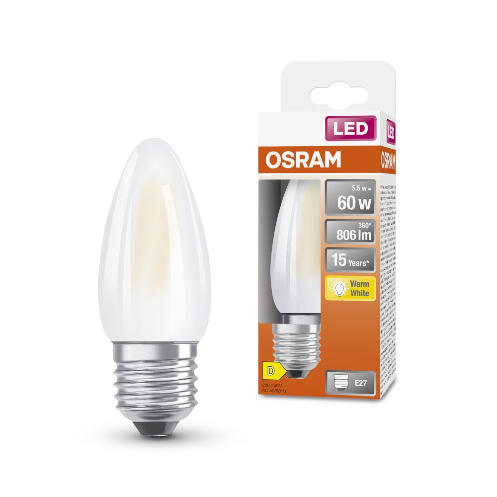 Illuminazione Osram E27 5.5 Watt Bianco caldo 806 Lumen main product photo