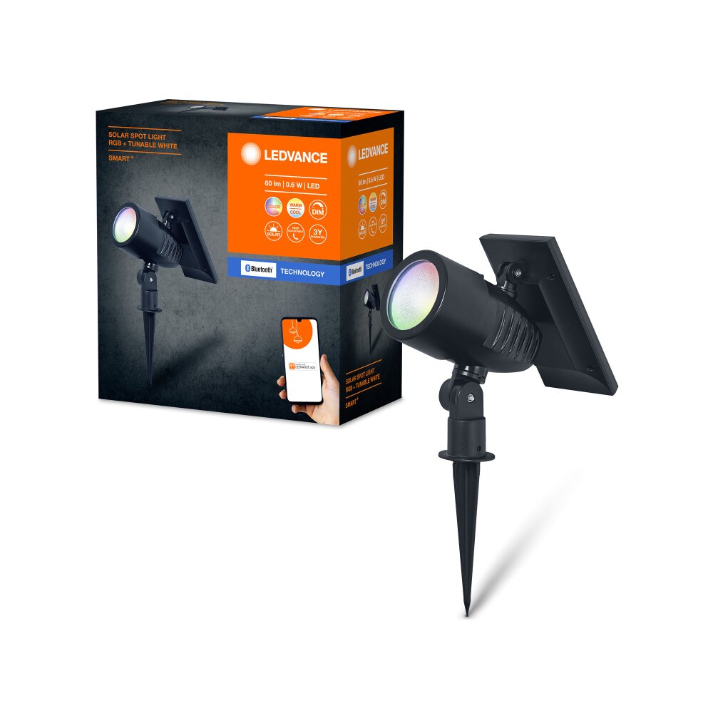 Illuminazione Ledvance WIF Lampada solare LED Nero, 1-Luce, Sensori di movimento, Cambia colore main product photo