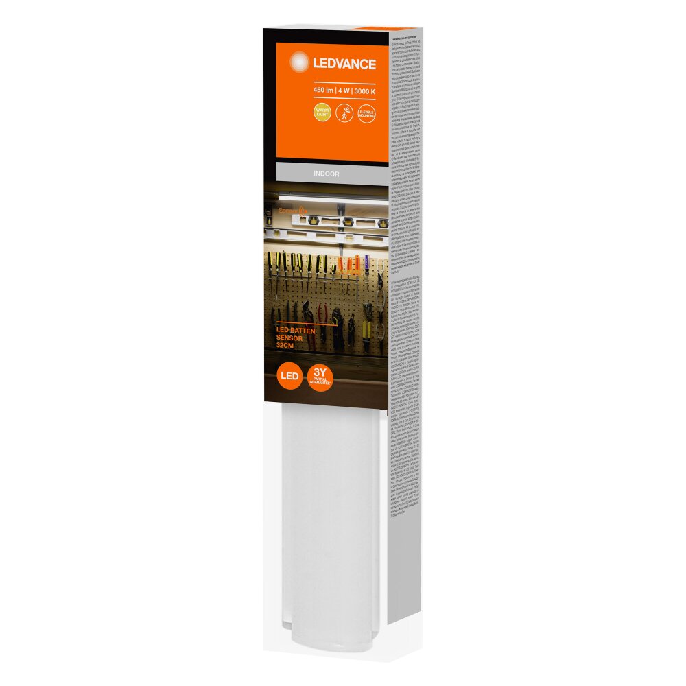 Illuminazione Ledvance Batten Illuminazione sottopensile LED Bianco, 1-Luce, Sensori di movimento