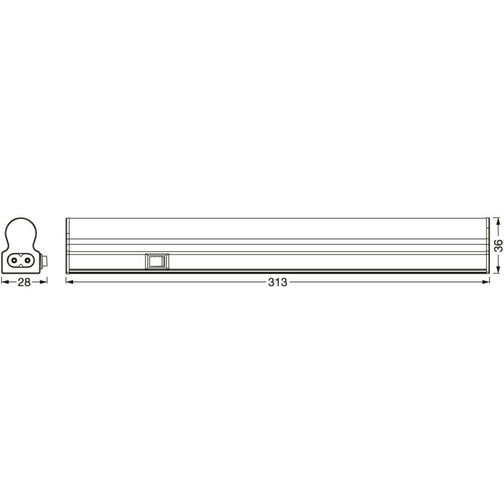 Illuminazione Ledvance Batten Illuminazione sottopensile LED Bianco, 1-Luce, Sensori di movimento