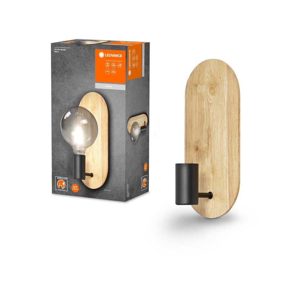 Illuminazione Ledvance DECOR Applique e plafoniera Aspetto del legno, Nero, 1-Luce main product photo