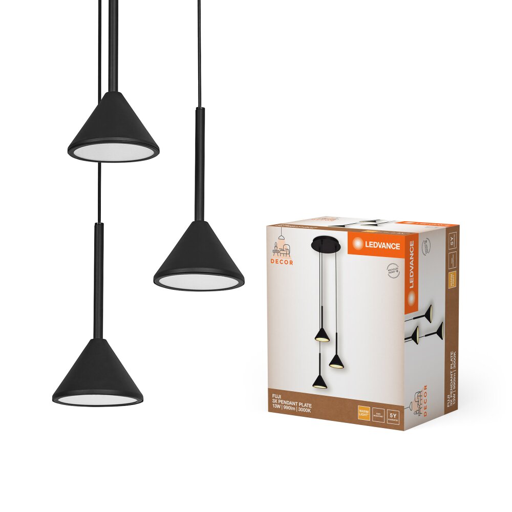 Illuminazione Ledvance DECOR Applique e plafoniera LED Nero, 3-Luci main product photo
