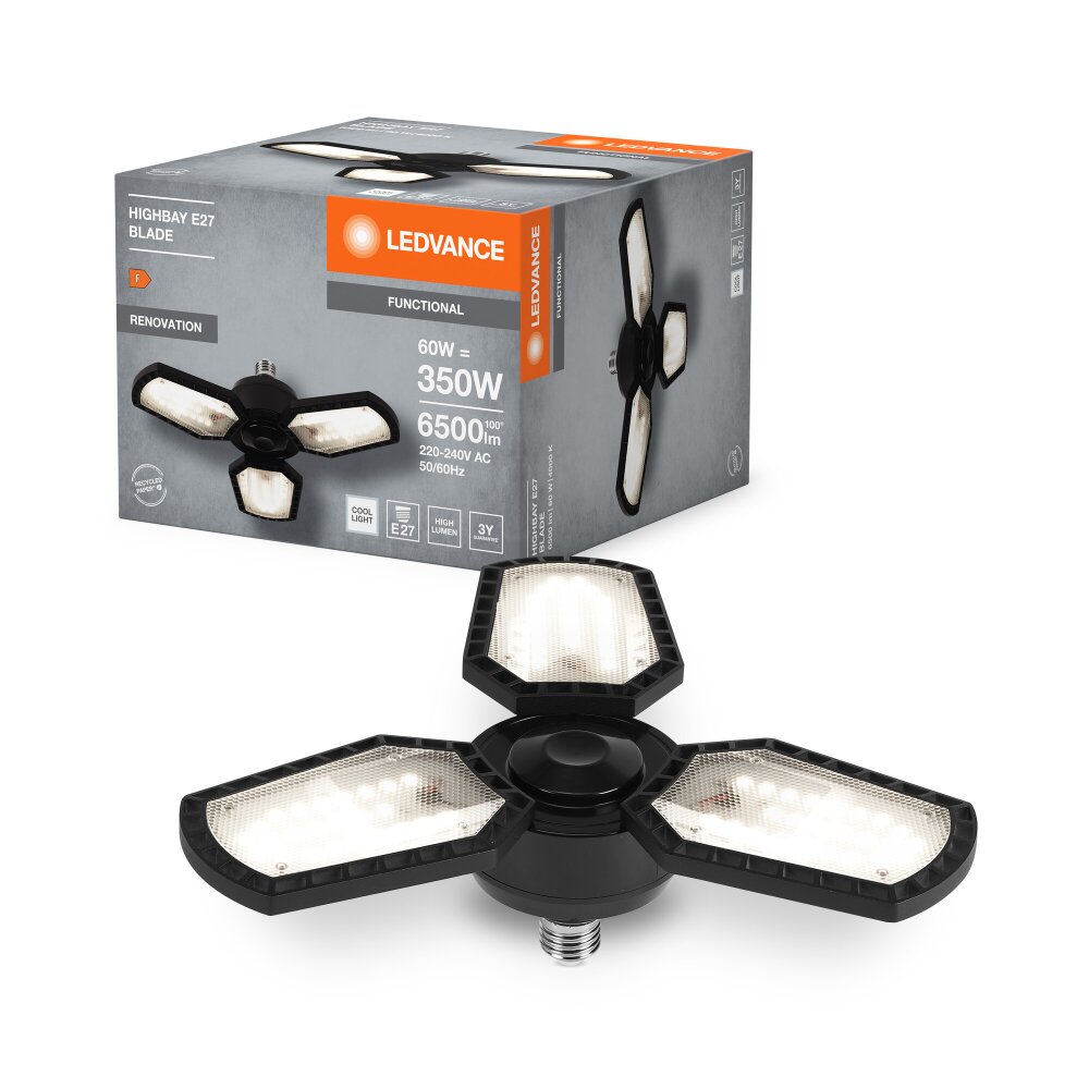 Illuminazione Ledvance HIGHBAY Applique e plafoniera Nero, 3-Luci main product photo