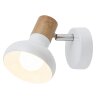 Illuminazione Rabalux Holly Applique, Faretto da parete Legno scuro, Bianco, 1-Luce