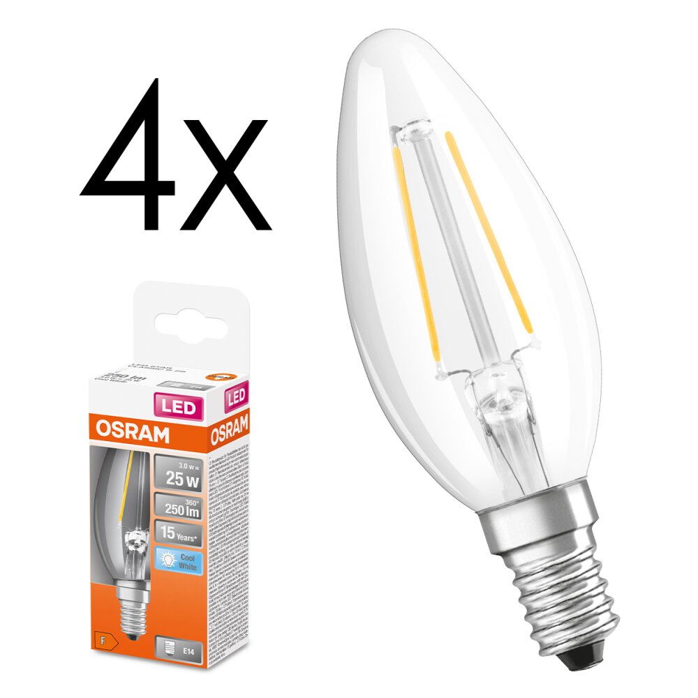 E14 LED 2.5 Watt Bianco neutro 250 Lumen main product photo