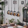Gastor Lampadario a sospensione, Lampada a sfera, Lampada a sospensione Cromo, Grigio fumo, 4-Luci