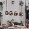 Gastor Lampadario a sospensione, Lampada a sfera, Lampada a sospensione Cromo, Grigio fumo, 4-Luci