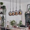 Gastor Lampadario a sospensione, Lampada a sfera, Lampada a sospensione Cromo, Grigio fumo, 4-Luci