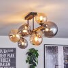 Chehalis Plafoniera, Lampada a sfera Ambrato, Grigio fumo, 8-Luci