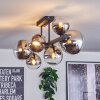 Chehalis Plafoniera, Lampada a sfera Cromo, Chiaro, Grigio fumo, 8-Luci