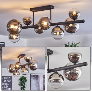 Chehalis Plafoniera, Lampada a sfera Cromo, Chiaro, Grigio fumo, 8-Luci Chehalis Plafoniera, Lampada a sfera Cromo, Chiaro, Grigio fumo, 8-Luci