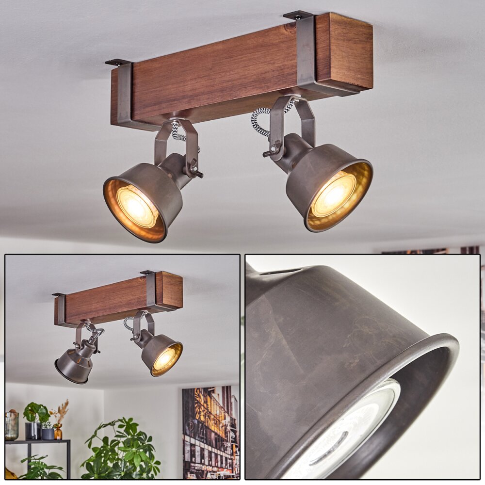 Pehefito Plafoniera, Faretto da soffitto Marrone scuro, Grigio, 2-Luci main product photo