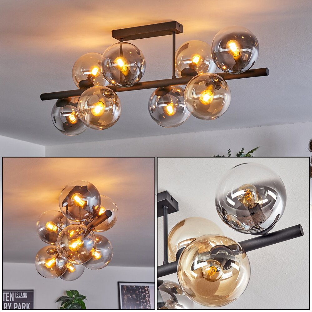 Gastor Plafoniera, Lampada a sfera Ambrato, Chiaro, Grigio fumo, 8-Luci main product photo