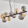 Chehalis Lampadario a sospensione, Lampada a sfera, Lampada a sospensione Ambrato, Grigio fumo, 10-Luci