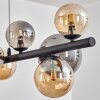 Chehalis Lampadario a sospensione, Lampada a sfera, Lampada a sospensione Ambrato, Grigio fumo, 10-Luci