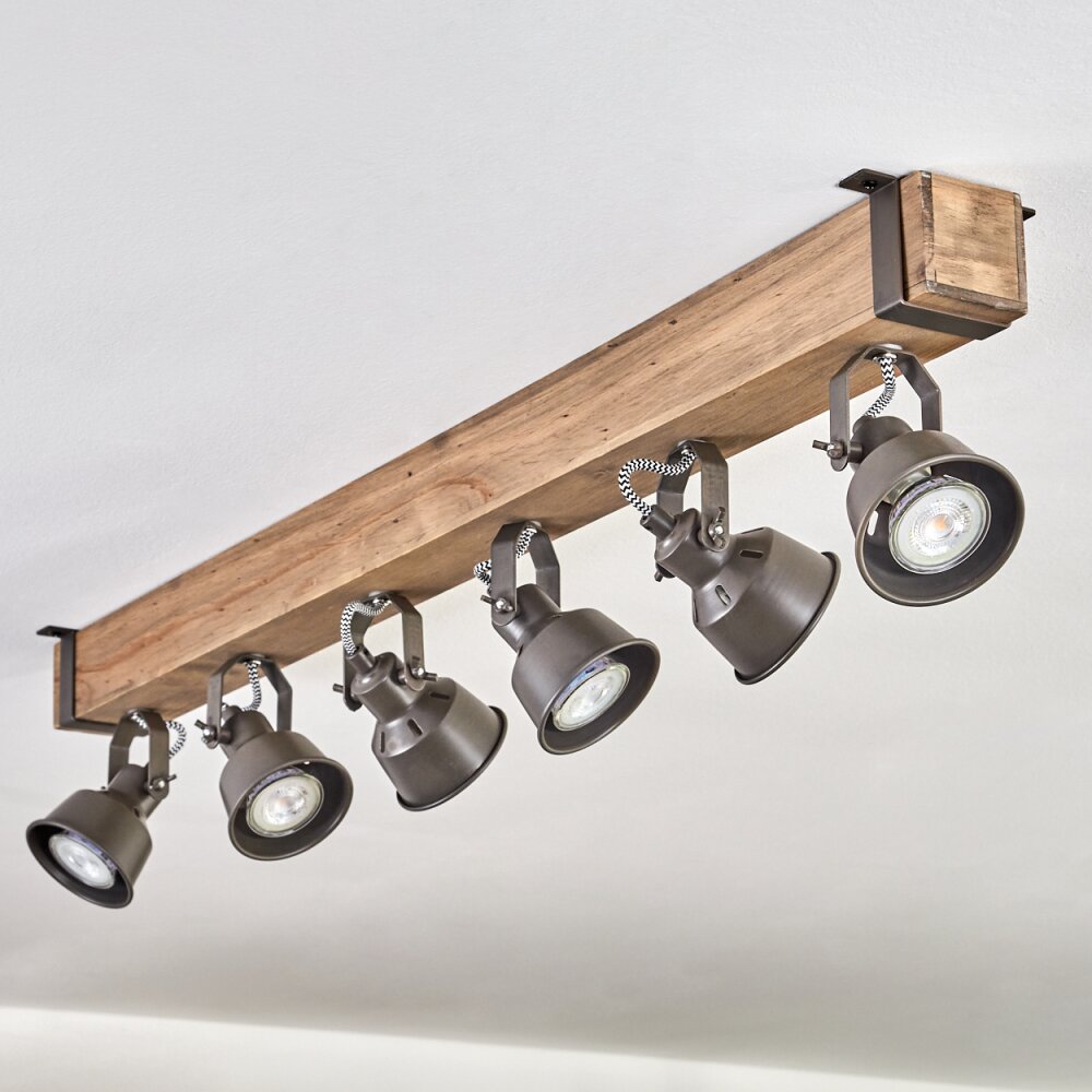 Pehefito Plafoniera, Faretto da soffitto Marrone, Grigio, 6-Luci