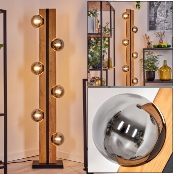 Chehalis Lampada a sfera, Lampada da terra Écru, Nero, 6-Luci