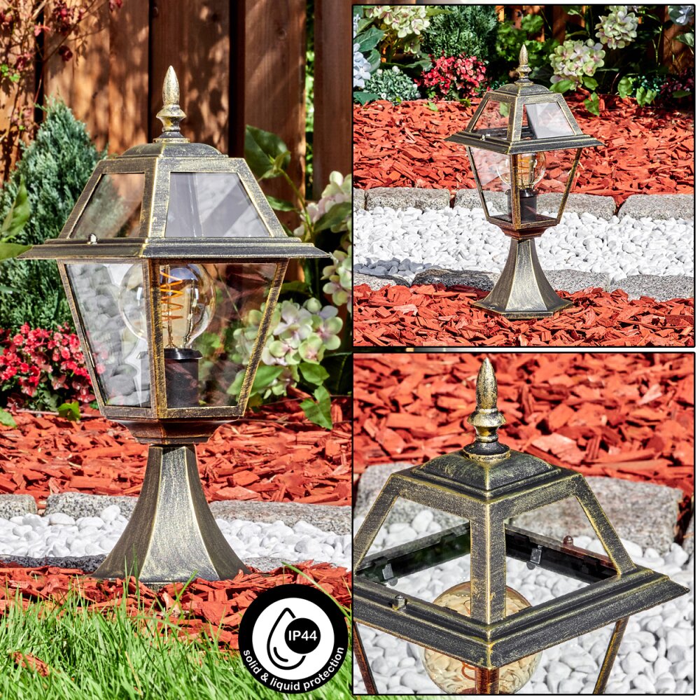 Fornelos Illuminazione esterna, Lampada con piedistallo, Illuminazione viale Oro, Nero, 1-Luce main product photo