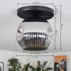 Ripoll Plafoniera, Lampada a sfera Cromo, Grigio fumo, 1-Luce