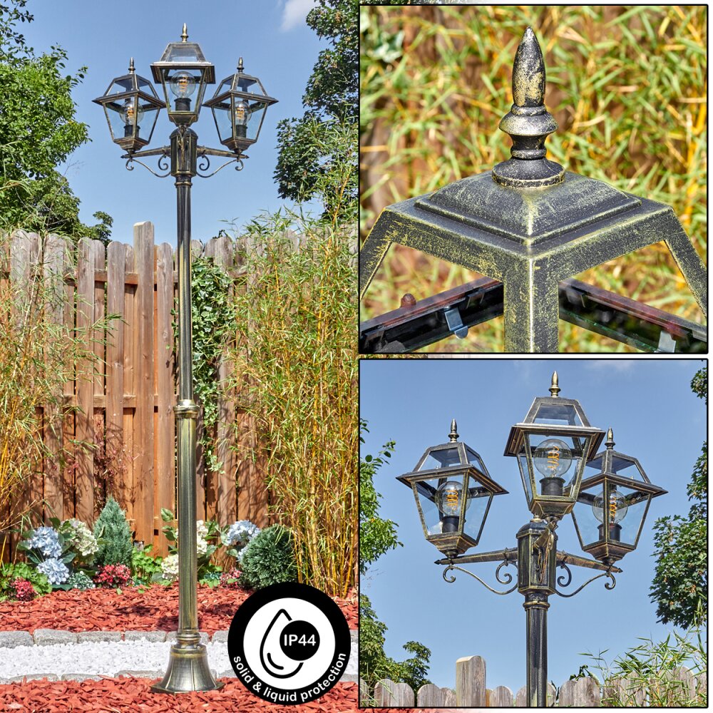 Fornelos Illuminazione esterna, Lampione multibraccia, Illuminazione viale Oro, Nero, 3-Luci main product photo