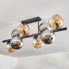 Koyoto Plafoniera, Lampada a sfera Ambrato, Cromo, Grigio fumo, 8-Luci