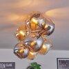 Koyoto Plafoniera, Lampada a sfera Ambrato, Cromo, Grigio fumo, 8-Luci