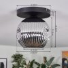 Ripoll Plafoniera, Lampada a sfera Cromo, Grigio fumo, 1-Luce
