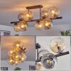 Koyoto Plafoniera, Lampada a sfera Ambrato, Chiaro, Grigio fumo, 8-Luci