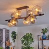 Koyoto Plafoniera, Lampada a sfera Ambrato, Chiaro, Grigio fumo, 8-Luci